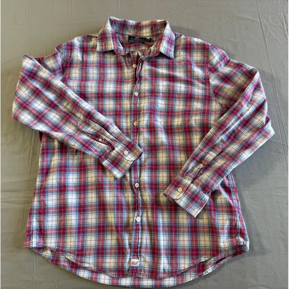 Vineyard Vines Shirt Men Large Slim Fit Murray Shirt Plaid Button Up Long Sleeve
